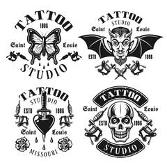 Tattoo studio vector emblems or t shirt prints