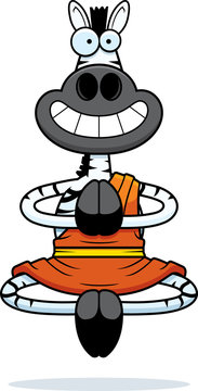 Smiling Cartoon Zebra Monk