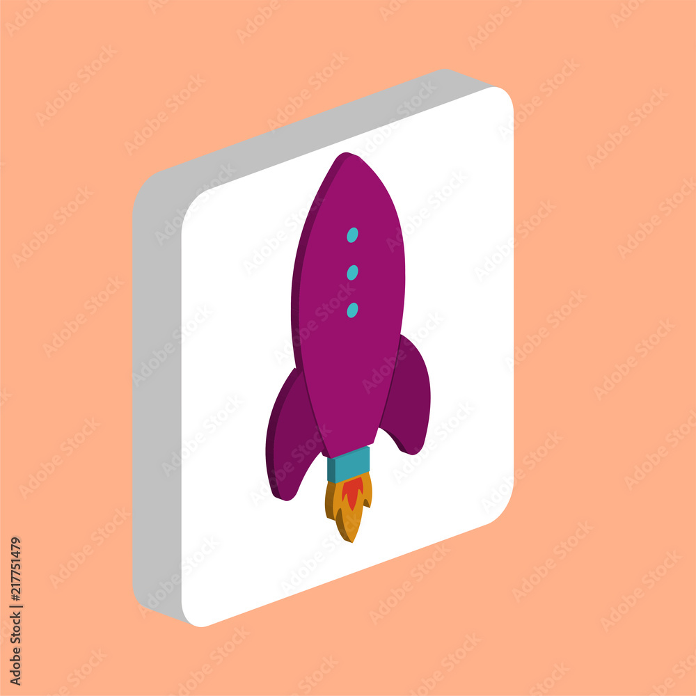 Poster launch rocket simple vector icon. illustration symbol design template for web mobile ui element. per