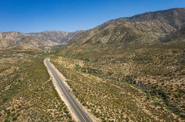 Desert Highway in California Wilderness