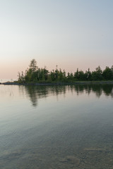 Beautiful calm sunset on the Lake Huron Shoreline Water  Landscape