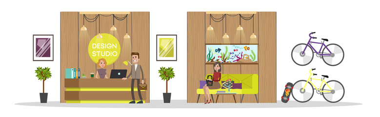 Design studio reception.