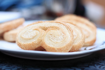 close up. delicious homemade cookies on a white plate
