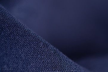 Blue fabric material texture macro blur background