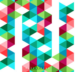 Multicolored triangles abstract background, mosaic tiles concept
