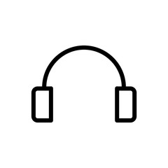 Headphone icon simple flat style outline vector