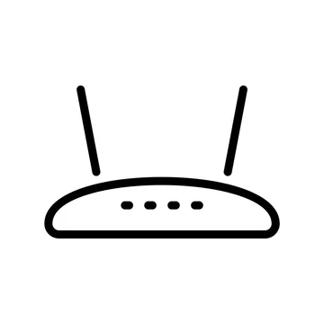 Modem router icon simple flat style putline vector