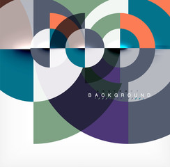 Fototapeta premium Minimal circle abstract background design, multicolored template for business or technology presentation or web brochure cover layout, wallpaper