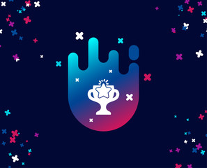 Winner cup simple icon. Sport Trophy with Star symbol. Victory achievement or Championship prize sign. Cool banner with icon. Abstract shape with gradient. Vector