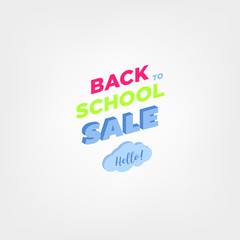 Welcome back to school label. School Background. Back to school sale tag. Vector illustration. Hand drawn lettering badges. Typography emblem set.