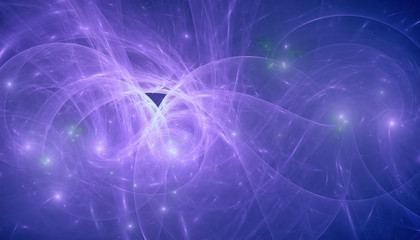 Fototapeta premium Beautiful blue background of glowing particles and lines with depth of field and bokeh. 3d illustration, 3d render