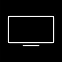 TV icon simple flat style outline illustration