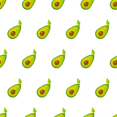 Summer vegetable seamless pattern. Retro style background ornament with geometric order avocado vegetables in bright green colors. Vector illustration for healthy diet decor or season menu template.