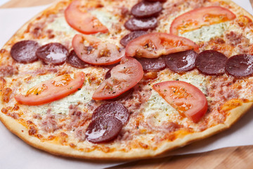 pizza with salami