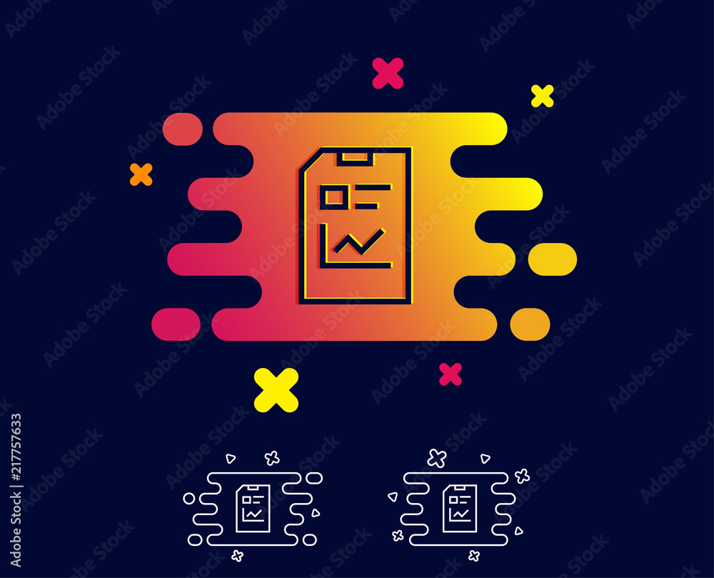 Aufkleber report document line icon. analysis and statistics file sign. paper page concept symbol. gradient ba