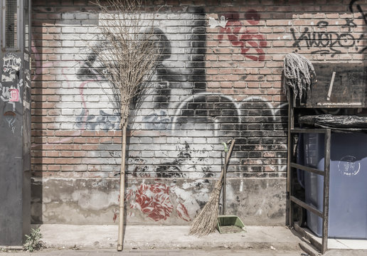 Street art in the 798 art district in Beijing