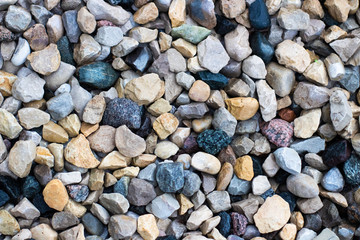 Full frame closeup of mixed sharp rocks