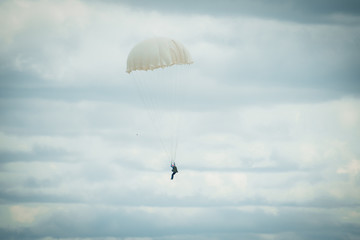 Skydiver on the sky