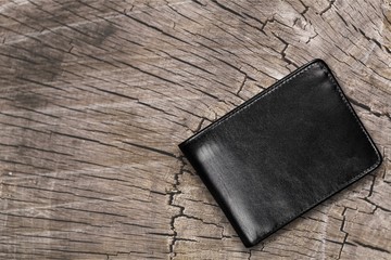 Leather wallet isolated on  background