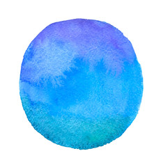 Blue round watercolor blob