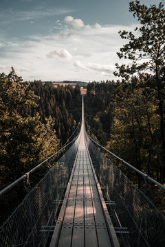 The instagram famous Geierlay suspension bridge in Germany, Europe.