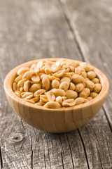 Salted roasted peanuts.