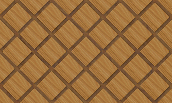 3d rendering. seamelss modern wood square grid tiles wall background