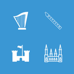 Obraz premium Collection of 4 ancient filled and outline icons