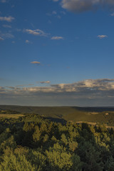 View from observation tower Krasno in summer evening in Slavkovsky les mountains