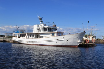 ship at the pier, Ladoga lake