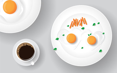 good morning concept, egg and coffee