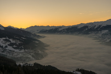 Mer de nuage sur la vallée de Bourg St Maurice