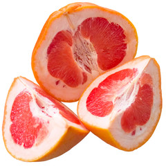 Half a grapefruit on white background.