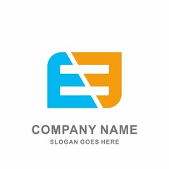 Monogram Letter E Geometric Square Architecture Interior Construction Business Company Stock Vector Logo Design Template