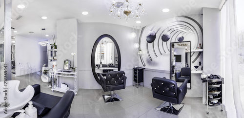 Panorama Of A Modern Bright Beauty Salon Hair Salon