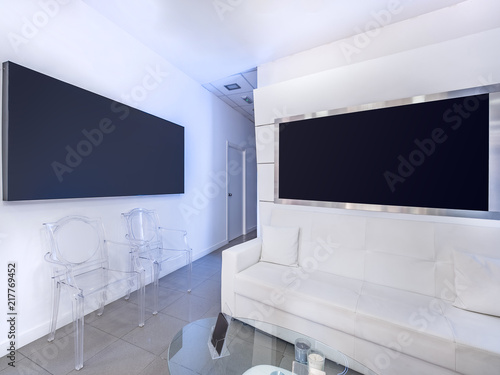 Indoor Mockup Clean And Bright Waiting Room Of A Beauty Or Hair