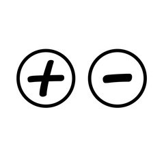 Trendy Plus and minus icon. Line style. Web buttons or app buttons concept vector.