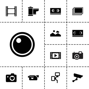 Collection of 13 film filled icons