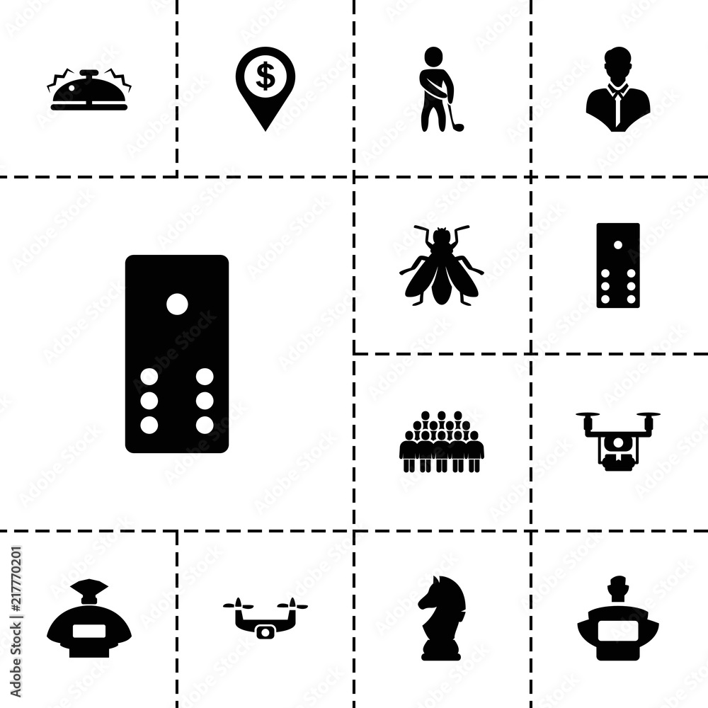 Wall mural collection of 13 gray filled icons