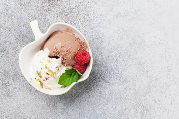 Ice cream with berries