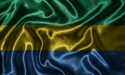 Wallpaper by Gabon flag and waving flag by fabric.