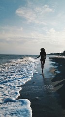 Jogging near the sea