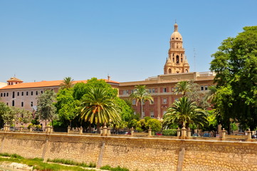 Center of Murcia and Murcia cathedral tower, Spain