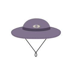 Tourist trip icon. Cap for travel wear. Minimal style. Sunhat for trip logo template. Outdoor sport, expedition journey gear hat. Adventure tripping symbol. Tourism banner background illustration