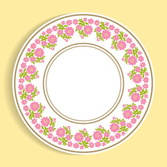 Naklejka premium Decorative plate with a circular pattern. Vector illustration.