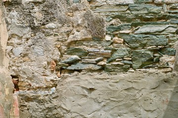 Refurbished morbid brick wall