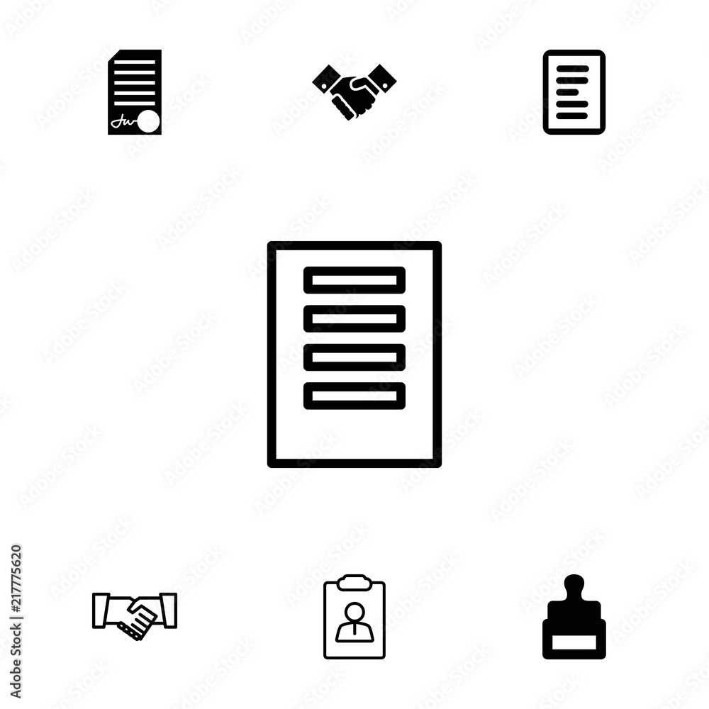 Poster collection of 7 contract filled and outline icons