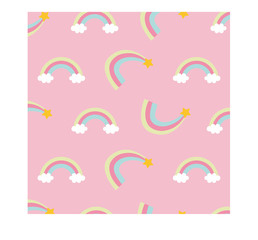 Rainbow and Flying Stars Wallpaper for Children