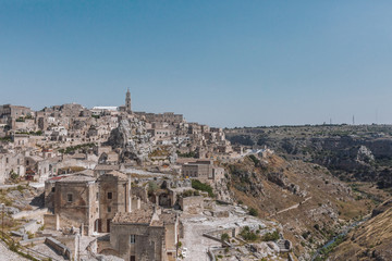 View of the Sassi of Matera, Italy