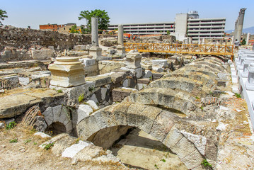Izmir, Turkey, 20 May 2008: Inherited from the past, Izmir Agora (Smyrna Agora Ancient City)